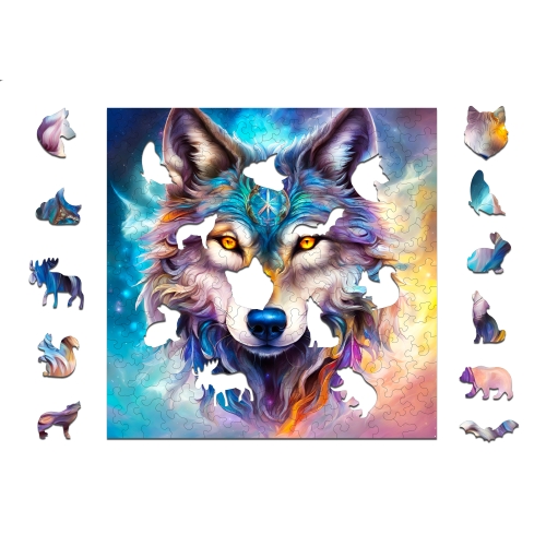 Puzzle Drewniane 25 x 25 cm WILK 145 Elementów Układanka Drewniana